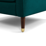 Content by Terence Conran Oksana Armchair, Plush Mallard Velvet with Dark Wood Brass Leg