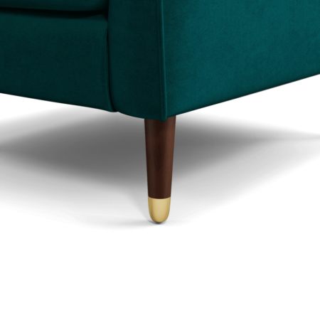 Content by Terence Conran Oksana Armchair, Plush Mallard Velvet with Dark Wood Brass Leg