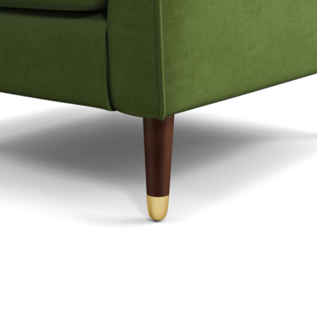 Content by Terence Conran Oksana Armchair, Plush Vine Green Velvet with Dark Wood Brass Leg