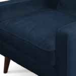 Content by Terence Conran Tobias, Armchair, Plush Indigo Velvet, Dark Wood Leg