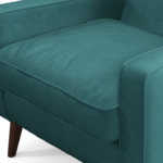 Content by Terence Conran Tobias, Armchair, Plush Kingfisher Blue Velvet, Dark Wood Leg