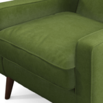 Content by Terence Conran Tobias, Armchair, Plush Vine Green Velvet, Dark Wood Leg