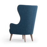 Custom MADE Bodil Accent Armchair, Thames Blue with Light Wood Leg