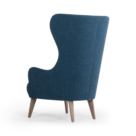 Custom MADE Bodil Accent Armchair, Thames Blue with Light Wood Leg
