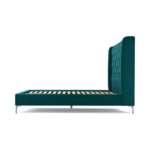 Custom MADE Romare Double Bed, Tuscan Teal Velvet with Nickel Legs