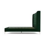 Custom MADE Romare Double size Bed, Bottle Green Velvet with Brass Legs