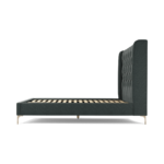Custom MADE Romare Double size Bed, Etna Grey Wool with Brass Legs