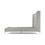 Custom MADE Romare Double size Bed, Ghost Grey Cotton with Copper Legs