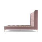 Custom MADE Romare Double size Bed, Heather Pink Velvet with Brass Legs