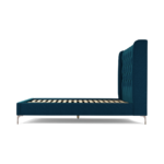Custom MADE Romare Double size Bed, Navy Wool with Copper Legs