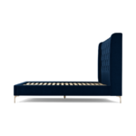 Custom MADE Romare Double size Bed, Regal Blue Velvet with Brass Legs