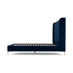 Custom MADE Romare Double size Bed, Regal Blue Velvet with Copper Legs
