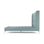 Custom MADE Romare Double size Bed, Sea Green Cotton with Copper Legs