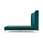 Custom MADE Romare Double size Bed, Tuscan Teal Velvet with Brass Legs