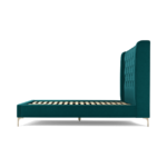 Custom MADE Romare Double size Bed, Tuscan Teal Velvet with Brass Legs