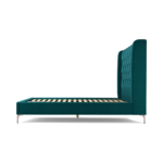 Custom MADE Romare Double size Bed, Tuscan Teal Velvet with Copper Legs