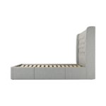 Custom MADE Romare Double size Bed with Drawers, Ghost Grey Cotton