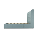 Custom MADE Romare Double size Bed with Drawers, Sea Green Cotton