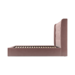 Custom MADE Romare Double size Bed with Ottoman, Heather Pink Velvet
