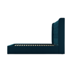 Custom MADE Romare Double size Bed with Ottoman, Navy Wool