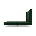 Custom MADE Romare King Size Bed, Bottle Green Velvet with Nickel Legs