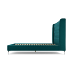 Custom MADE Romare King Size Bed, Tuscan Teal Velvet with Nickel Legs