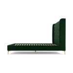 Custom MADE Romare King size Bed, Bottle Green Velvet with Brass Legs