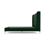 Custom MADE Romare King size Bed, Bottle Green Velvet with Copper Legs