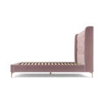 Custom MADE Romare King size Bed, Heather Pink Velvet with Brass Legs
