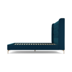 Custom MADE Romare King size Bed, Navy Wool with Brass Legs