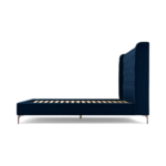 Custom MADE Romare King size Bed, Regal Blue Velvet with Copper Legs