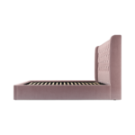 Custom MADE Romare Super King size Bed with Ottoman, Heather Pink Velvet