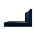 Custom MADE Romare Super King size Bed with Ottoman, Regal Blue Velvet