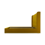 Custom MADE Romare Super King size Bed with Ottoman, Saffron Yellow Velvet