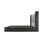 Custom MADE Romare Super King size Bed with Ottoman, Steel Grey Velvet