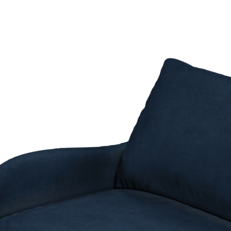 Custom MADE Sofia Armchair, Plush Indigo Velvet with Light Wood Leg