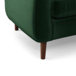 Custom MADE Tubby Armchair, Bottle Green Velvet with Dark Wood Legs