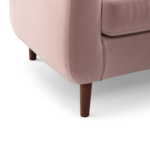 Custom MADE Tubby Armchair, Heather Pink Velvet with Dark Wood Legs