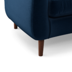 Custom MADE Tubby Armchair, Regal Blue Velvet with Dark Wood Legs