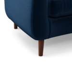 Custom MADE Tubby Armchair, Regal Blue Velvet with Dark Wood Legs