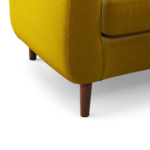 Custom MADE Tubby Armchair, Saffron Yellow Velvet with Dark Wood Legs
