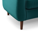 Custom MADE Tubby Armchair, Tuscan Teal Velvet with Dark Wood Legs