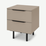 Damien Bedside Table, Cappuccino & Black
