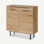 Damien Shoe Storage, Distressed Oak Effect & Black