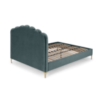 Delia King Size Bed, Marine Green Velvet