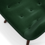 Doris Accent Armchair, Bottle Green Velvet with Dark Wood Legs