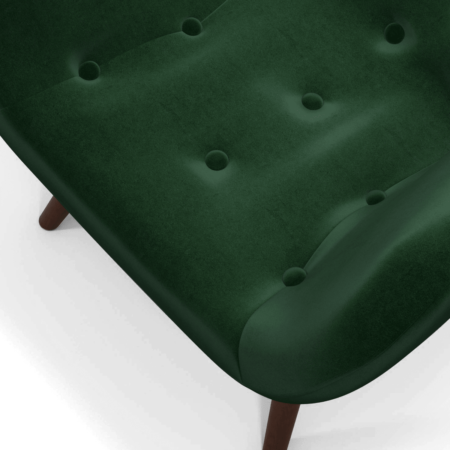 Doris Accent Armchair, Bottle Green Velvet with Dark Wood Legs