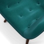 Doris Accent Armchair, Tuscan Teal Velvet with Dark Wood Legs
