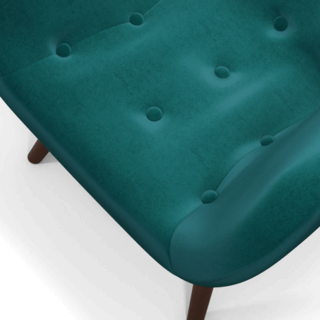 Doris Accent Armchair, Tuscan Teal Velvet with Dark Wood Legs