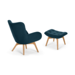 Doris Accent Armchair and Footstool, Shetland Navy